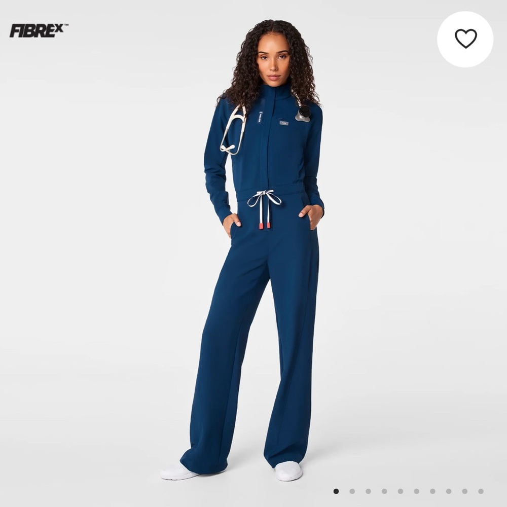 FIGS x Team USA FIBREx Mock Neck Wide Leg Longsleeve ScrubJumpsuit